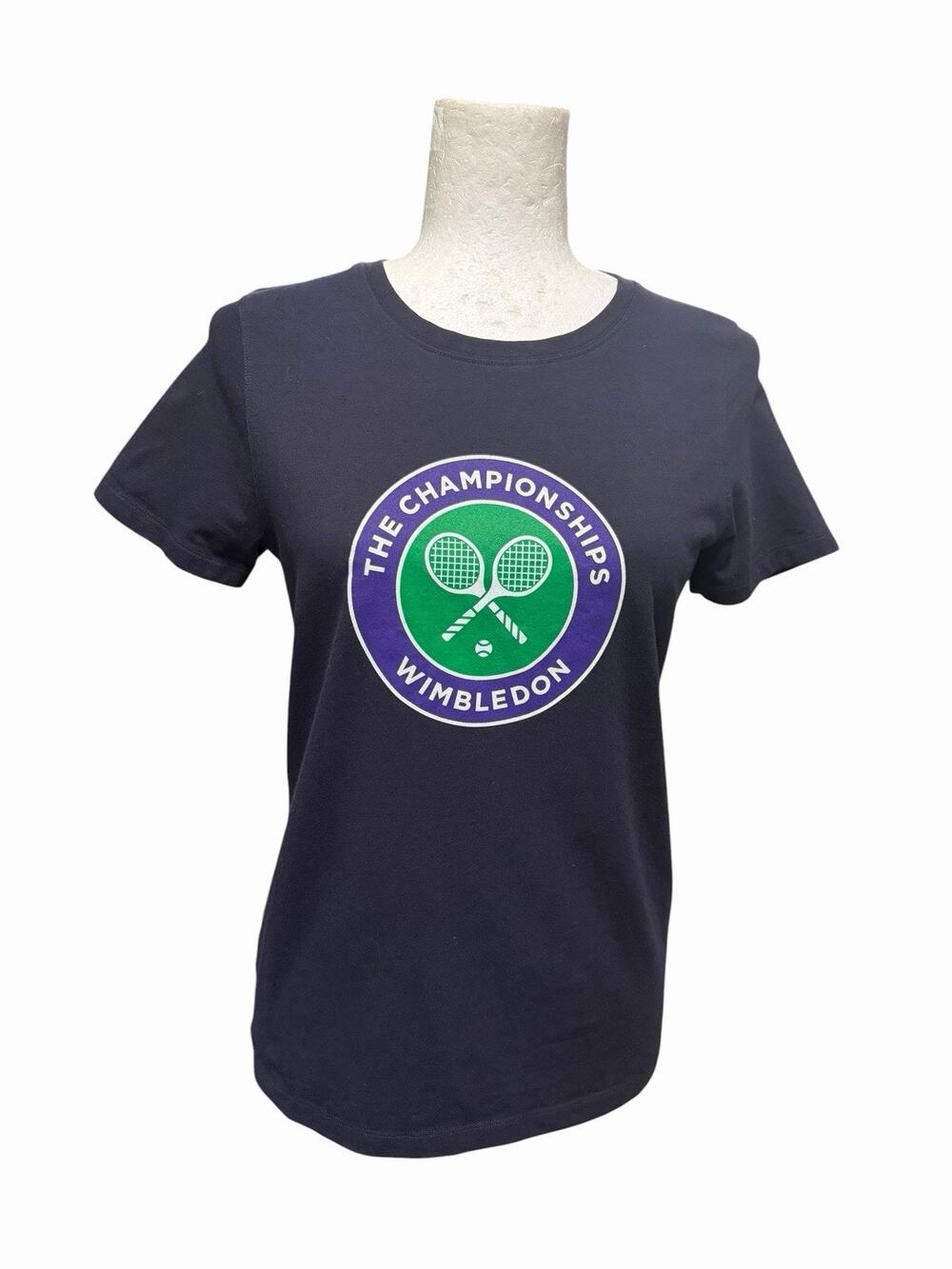 Wimbledon T Shirt Womens Medium Blue Tennis Championships Sports Crew Neck